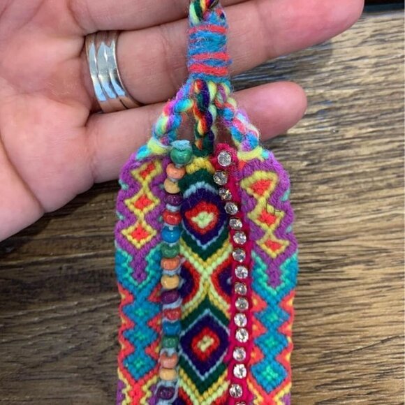 WOMAN’S gorgeous handmade bracelet. Embellished with rhinestones. Bright colours - Picture 5 of 5